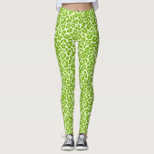 Bright Green Leopard Animal Print Leggings (Voorkant)