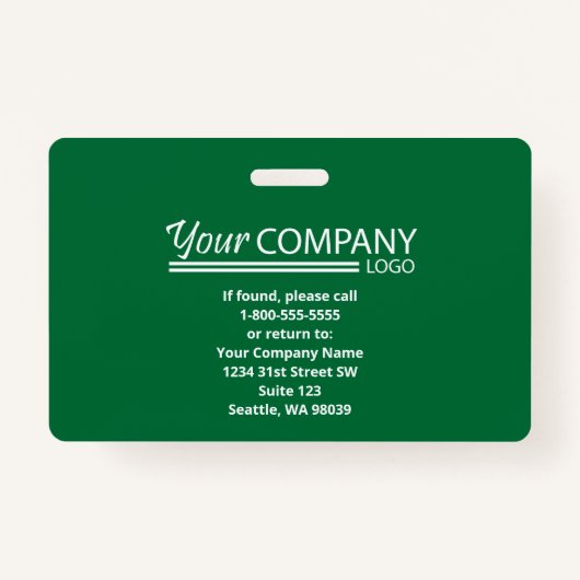 Bright Green Logo Entry Medewerker Foto-ID Badge (Achterkant)