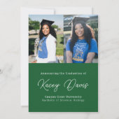 Bright Green Modern Class Jaar & Foto Afstuderen Aankondiging (Achterkant)