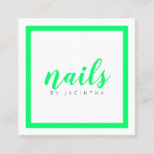 Bright Green Neon Modern Nail Technicus Salon