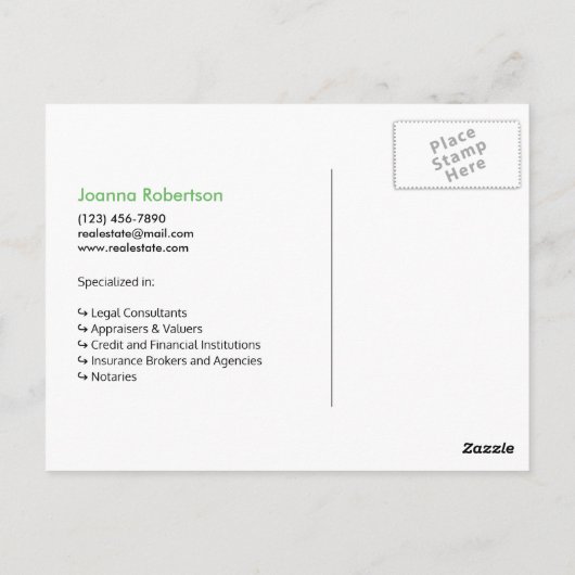 Bright green Net verkocht onroerend goed advertent Briefkaart (Achterkant)