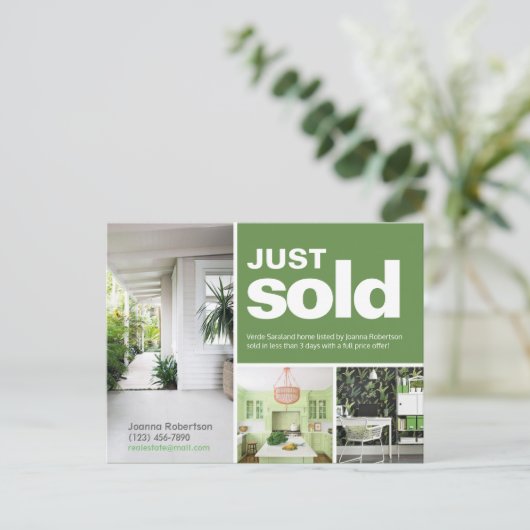 Bright green Net verkocht onroerend goed advertent Briefkaart (Staand voorkant)