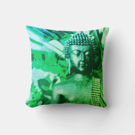 Bright Green Ombre Buddha Meditation Zen Kussen