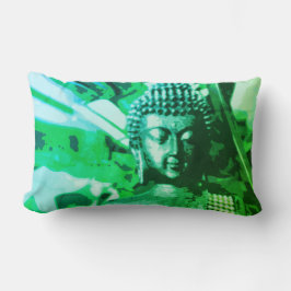 Bright Green Ombre Buddha Meditation Zen Kussen