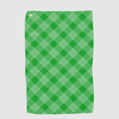 Bright Green Plaid Checked Pattern Golfhanddoek (Voorkant)