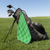Bright Green Plaid Checked Pattern Golfhanddoek (Groen)