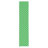 Bright Green Plaid Checked Pattern Korte Tafelloper (Voorkant)