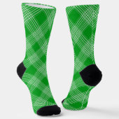 Bright Green Plaid Checked Pattern Sokken (Gebogen)
