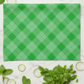 Bright Green Plaid Checked Pattern Theedoek (Gevouwen)