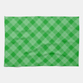 Bright Green Plaid Checked Pattern Theedoek (Horizontaal)