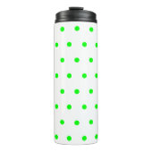 Bright Green Polka Dots Thermosbeker (Voorkant)