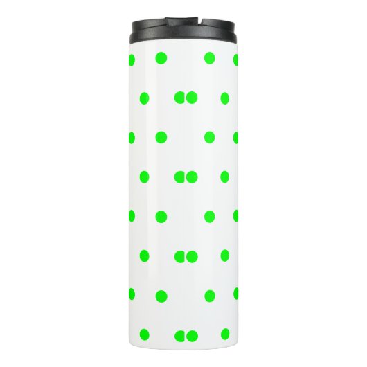 Bright Green Polka Dots Thermosbeker (Achterkant)