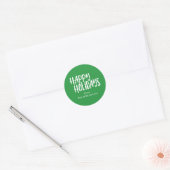 Bright Green Prettige feestdagen aangepaste naam Ronde Sticker (Envelop)