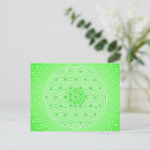 Bright Green Psychedelic Sacred Geometry Mandala Briefkaart (Staand voorkant)