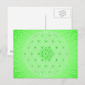 Bright Green Psychedelic Sacred Geometry Mandala Briefkaart (Voorkant / Achterkant)
