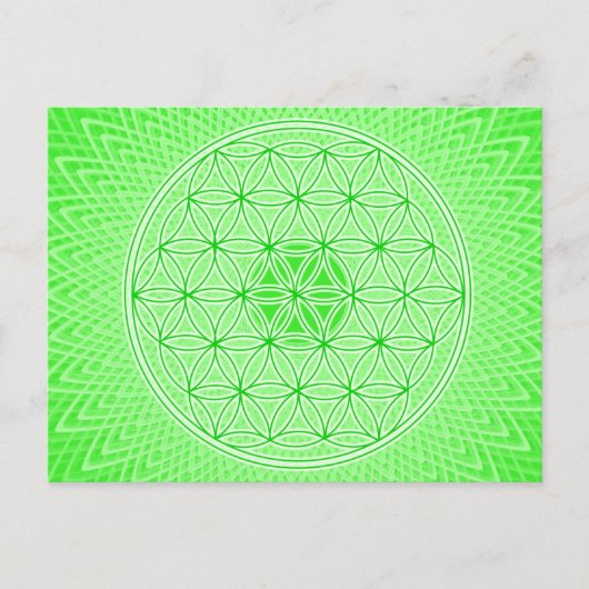 Bright Green Psychedelic Sacred Geometry Mandala Briefkaart (Voorkant)
