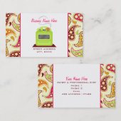 Bright Green Retro Stove Paisley Chef Caterer Visitekaartje (Voorkant / Achterkant)