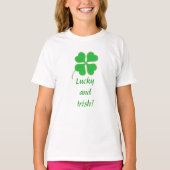 Bright Green Shamrock Gold Stippen Lucky Irish T - T-shirt (Voorkant)