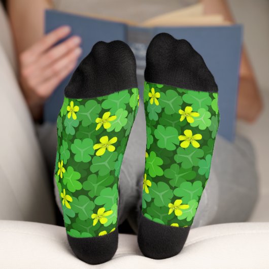 Bright Green Shamrock Socks Sokken (Onderkant)