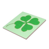 Bright Green Shamrock Trimde in Gold Stippen op te Tegeltje (Zijkant)