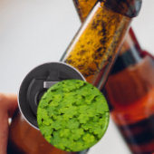 Bright Green Shamrocks Floral Button Flesopener