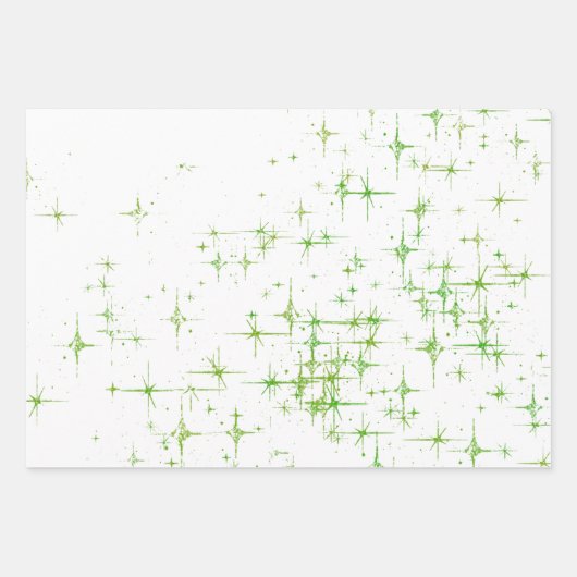 Bright Green Star Twinkle Inpakpapier Vel (Voorkant)