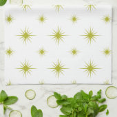 Bright Green Starburst Pattern Retro Mid Century Theedoek (Gevouwen)