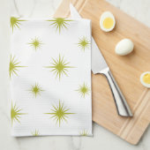 Bright Green Starburst Pattern Retro Mid Century Theedoek (Quarter Fold)