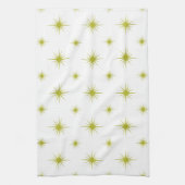 Bright Green Starburst Pattern Retro Mid Century Theedoek (Verticaal)