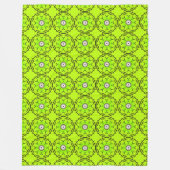 Bright green towel with intricate circular pattern fleece deken (Voorkant)