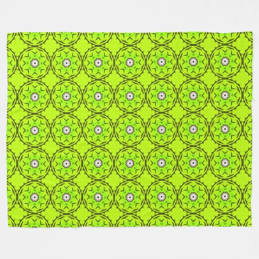 Bright green towel with intricate circular pattern fleece deken (Voorkant (Horizontaal))