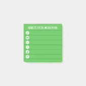 Bright Green & White Social Media to Do List Post-it® Notes (Voorkant)