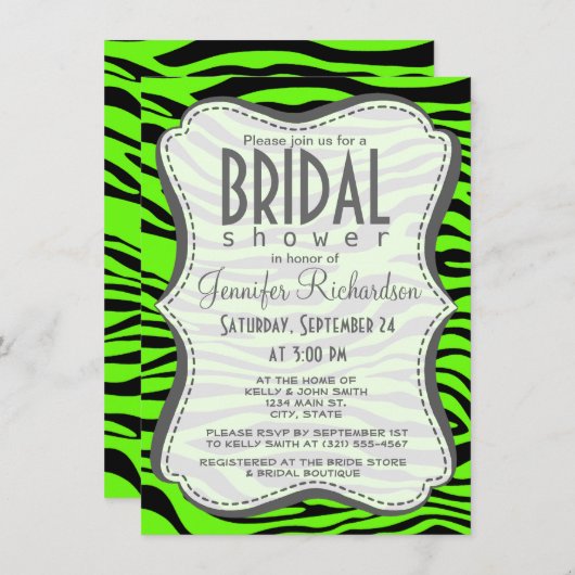 Bright Green Zebra Animal Print Kaart (Voorkant / Achterkant)