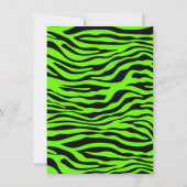 Bright Green Zebra Animal Print Kaart (Achterkant)