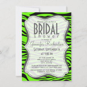 Bright Green Zebra Animal Print Kaart