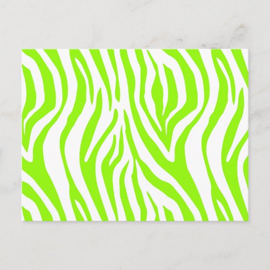 Bright Green Zebra Animal Print Patroon Briefkaart (Voorkant)