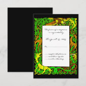 Bright Greens Celtic Animals Design Wedding RSVP (Voorkant / Achterkant)