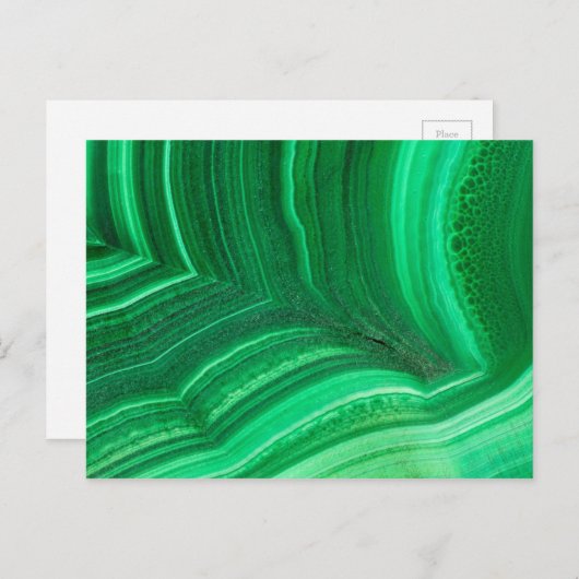 Bright-groen malachietmineraal briefkaart (Voorkant / Achterkant)