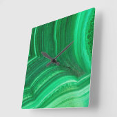 Bright-groen malachietmineraal vierkante klok (Hoek)