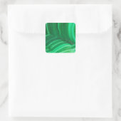 Bright-groen malachietmineraal vierkante sticker (Tas)