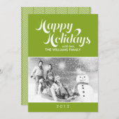 Bright groene hedendaagse Script-feestdag Feestdagenkaart (Voorkant / Achterkant)