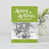 Bright groene hedendaagse Script-feestdag Feestdagenkaart (Staand voorkant)