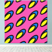 Bright Groovy Leuk Roze Geel Blauw Zwart Tegelkuns