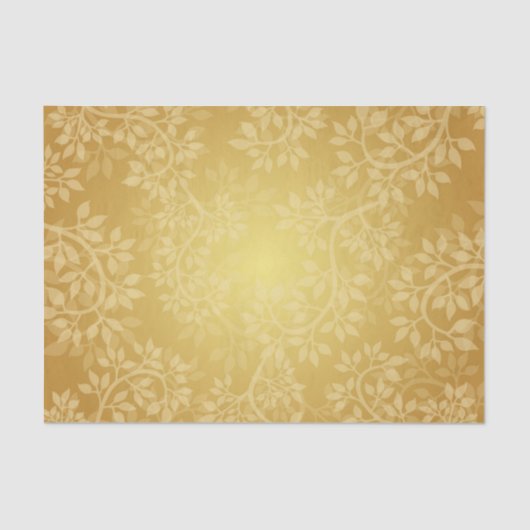 Bright gulden blad en wijnstokpatroon tissuepapier (Voorkant)