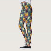 Bright Halloween Patchwork Print Leggings (Links)