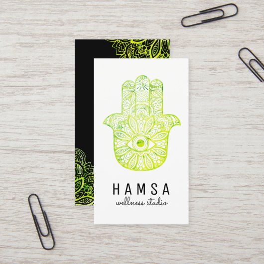 Bright Hamsa Reiki Visitekaartjes (Voorkant / Achterkant in situ)
