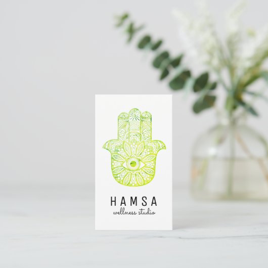 Bright Hamsa Reiki Visitekaartjes (Staand voorkant)