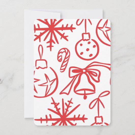 Bright Hand Drawn Doodle Foto Kerst Kaart (Achterkant)