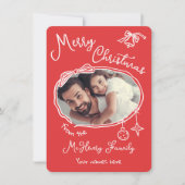 Bright Hand Drawn Doodle Foto Kerst Kaart (Voorkant)