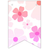 Bright Happy Birthday Bubble Gum roze perzik bloem Vlaggetjes (Eerste vlag)